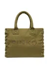 Pinko Beach Shopping Blue Cotton Canvas Handbag