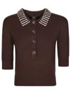 Pinko Emilia Sweater With Strass In Brown