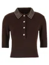 Pinko Emilia Sweater With Strass In Brown