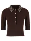 Pinko Emilia Sweater With Strass In Brown