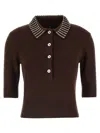 Pinko Emilia Sweater With Strass In Brown