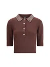 Pinko Emilia Sweater With Strass In Brown