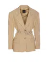 Pinko Belted Blazer In Nude