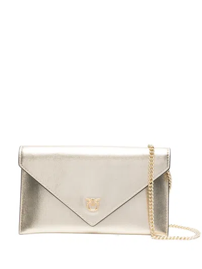 Pinko Envelope Flap Chain Mini Bag In Gold