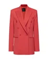 Pinko Envers Satin Blazer In Red