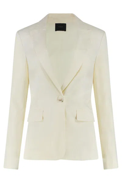 Pinko Equilibrata Linen Blazer In Neutral