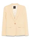 Pinko Yellow Tailored Jacket With Notched Lapels In Yellow
