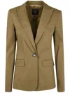 Pinko Equilibrato Linen Jacket In Military