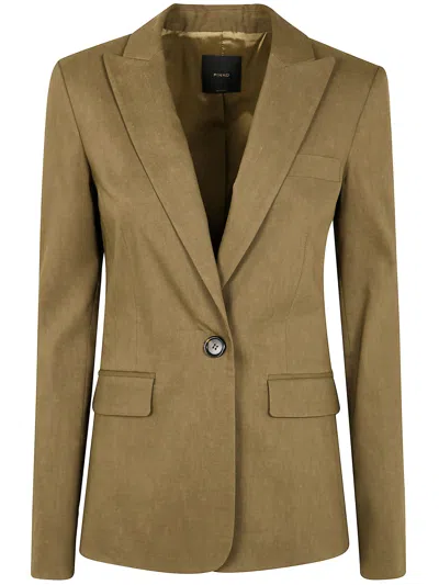 Pinko Equilibrato Linen Jacket In Military