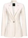 Pinko Single-breasted Cotton Blazer In Nude & Neutrals