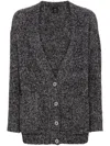 Pinko Erbaceo V-neck Knitted Cardigan In Black