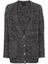 Pinko Erbaceo V-neck Knitted Cardigan In Gray