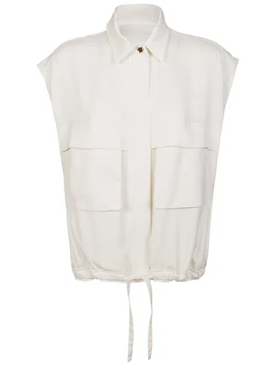 Pinko Eros Large Pocket Vest In Cream