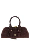 Pinko Escape Baguette Coconut Print Love Birds Handbag In Burgundy