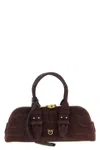 Pinko Escape Baguette Coconut Print Love Birds Handbag In Burgundy