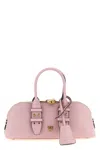 Pinko Love Birds Bowling Leather Handbag In Pink