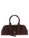 Pinko Escape Baguette Coconut Print Love Birds Handbag In Burgundy