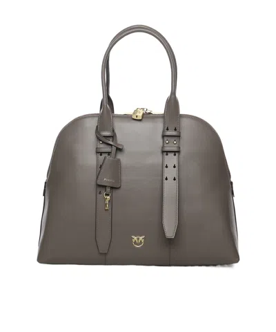 Pinko Escape Maxi Handbag In Gray