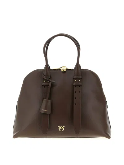 Pinko Escape Maxi Handbag In Brown