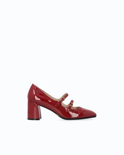 Pinko Paint Effect Leather Mary Jane Pumps In Red