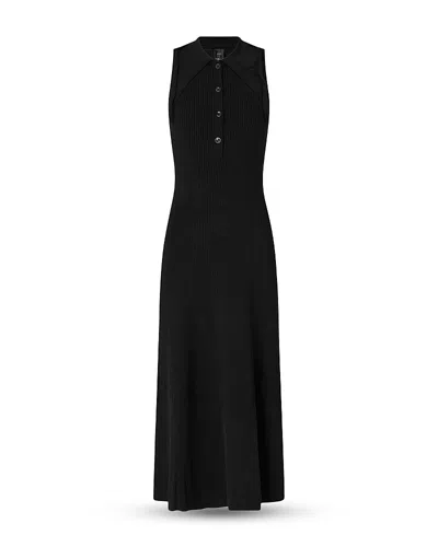 Pinko Escursione Ribbed Knit Dress In Black