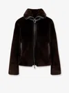 Pinko Estebana Faux Fur Jacket In Brown