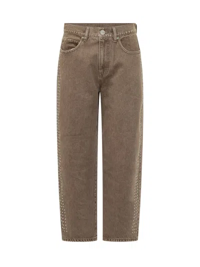 Pinko Estelle Egg Studded Trousers In Brown