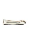 Pinko Ballet Flats Carla Argento Calf Leather In Gold
