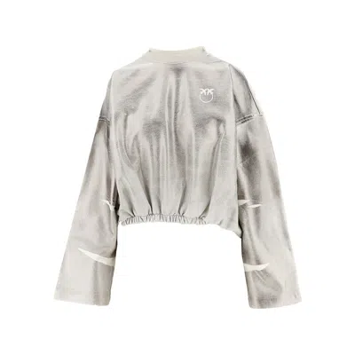 PINKO ETALLIZED SWEATSHIRT WITH LOGO