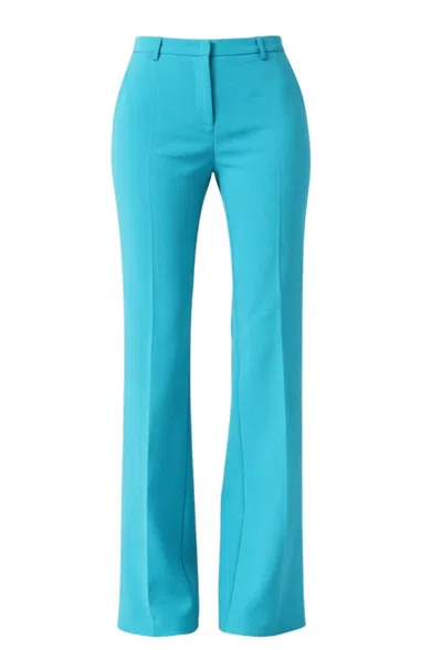 Pinko Eucalipto Georgette Tailored Trousers In Blue