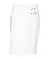 Pinko Piercing Buckle Longuette Skirt In White