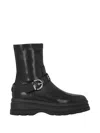 Pinko Ankle Boots With Silver Buckle And Sturdy Sole In Black