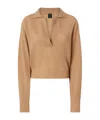Pinko Pull Court En Cachemire Mélangé À Col Chemise In Nude