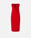 Pinko Strapless Mini Dress In Lively Red