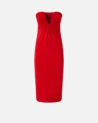 PINKO EVENING MIDI DRESS WITH CONTOURED NECKLINE