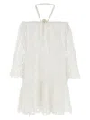 Pinko Sheer Halter Neck Flared Hem Dress