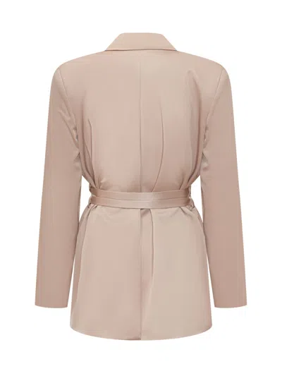 Pinko Exclusive Mini Jacket With Reversible Belt In Rosa Mogano