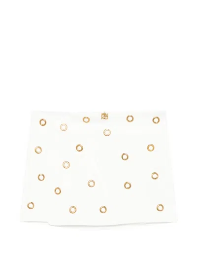 Pinko Eyelet Mini Skirt In White
