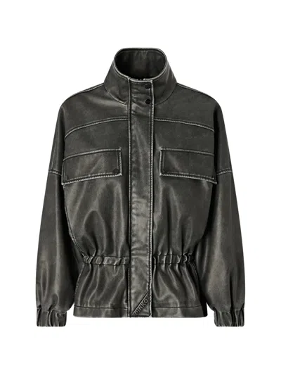 Pinko Faded-effect Jacket In Gray