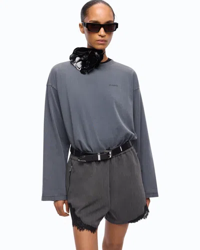 Pinko - Faded-effect Sweatshirt With Love Birds Logo - Xs-s In Black