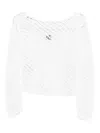 Pinko Sweaters Bianco Silver In White