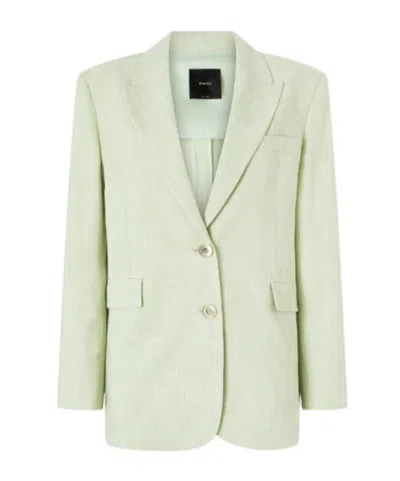 Pinko Faith Single-breasted Blazer In Green