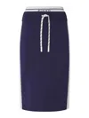Pinko Jupe Crayon En Molleton Avec Bande Latérale In Blanco