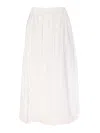 Pinko White Skirt With Balloon Design And Pleated Details In White