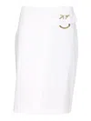 Pinko Piercing Buckle Longuette Skirt In White