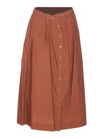 ワンピース PINKO Women Mid Skirts 104937 Y3LEL71 Brown Special-occasion taffeta dress with sweetheart neckline