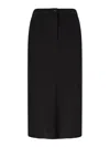 Pinko Jupe Mi-longue En Maille Roma Fendue Au Dos In Black