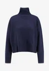 Pinko Falkland High-neck Ribbed Sweater In Blue