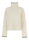 Pinko Falkland Wool And Cashmere Turtleneck Sweater In White