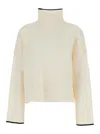 Pinko Falkland Wool And Cashmere Turtleneck Sweater In White